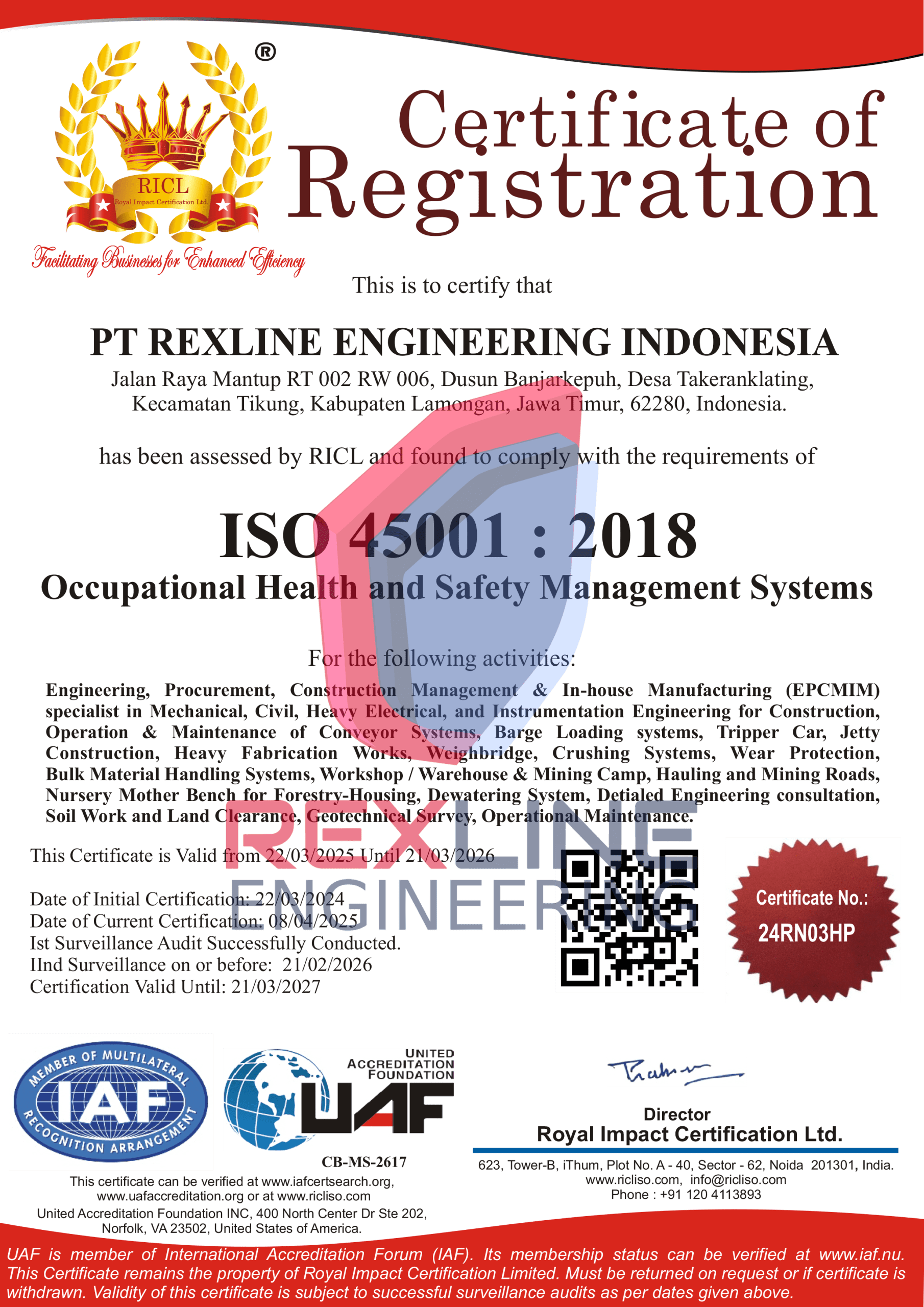 ISO PT Rexline Engineering Ohs Scaled