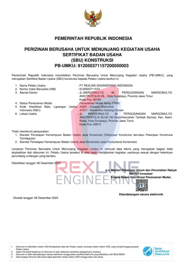Rexline Trade Mark Certificate