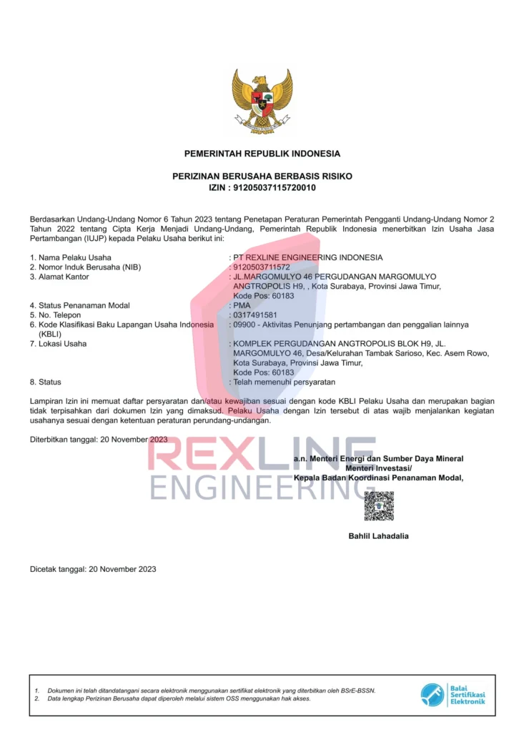 Rexline Trade Mark Certificate