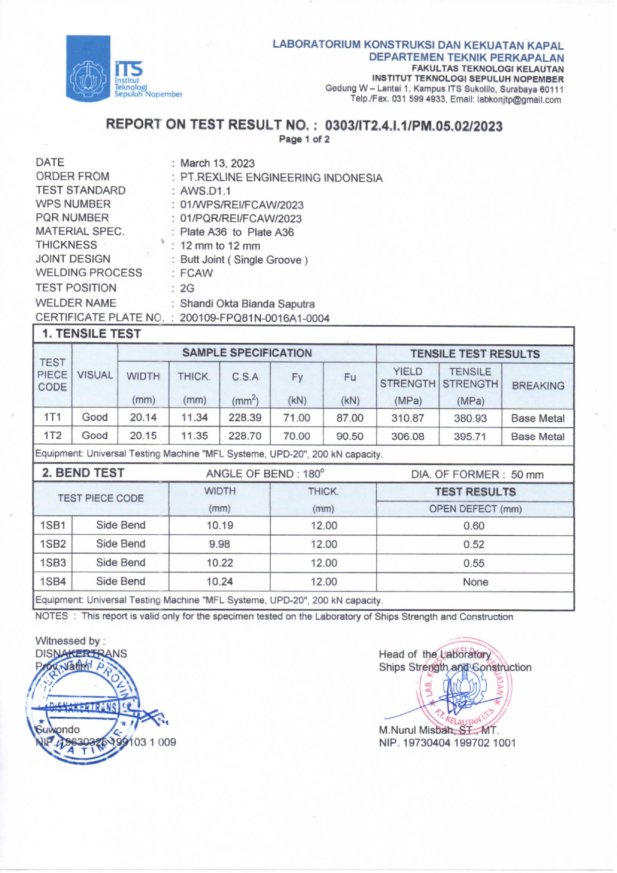 REXLINE - WPS DOCUMENTS - FCAW