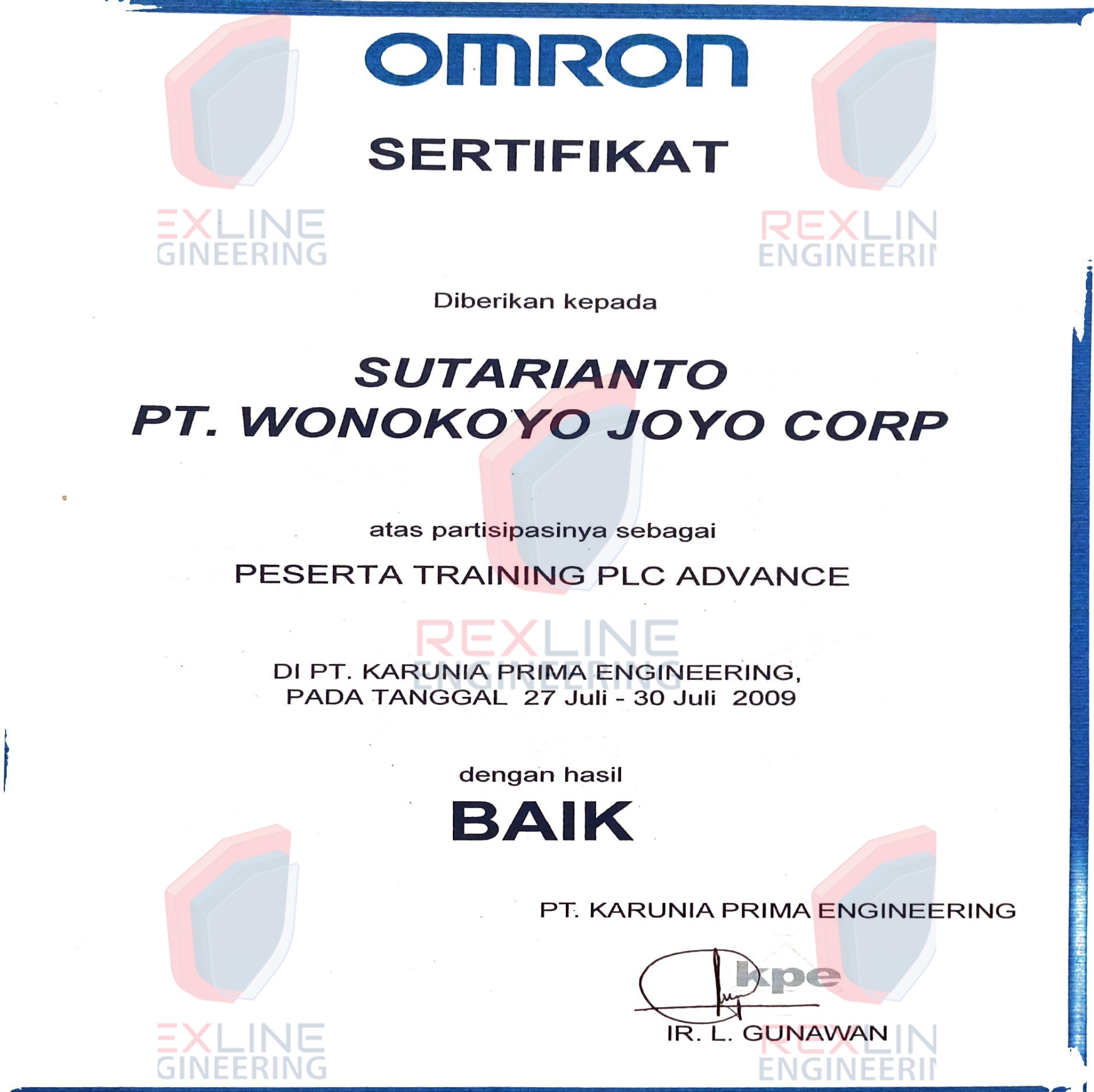 IUJP Certificate Decree Rexline