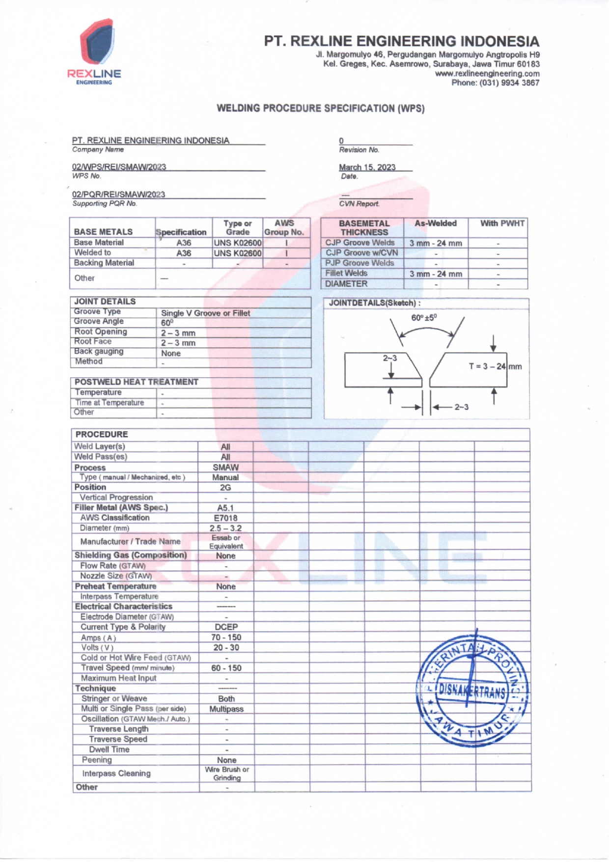 Wps Pqr Wpqt Smaw Indonesia - Rexline Engineering