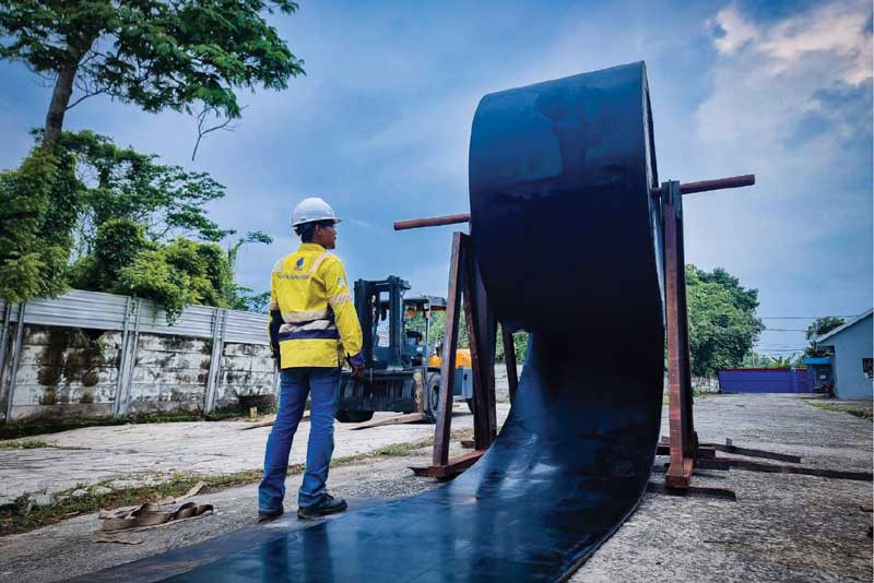Rexline bulk material handling plant heavy duty conveyor system Indonesia
