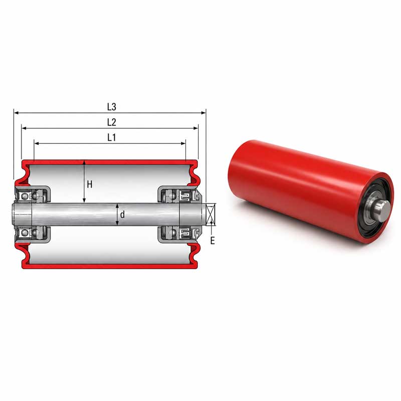 Rexline Steel Roller — belt conveyor carrying and return roller