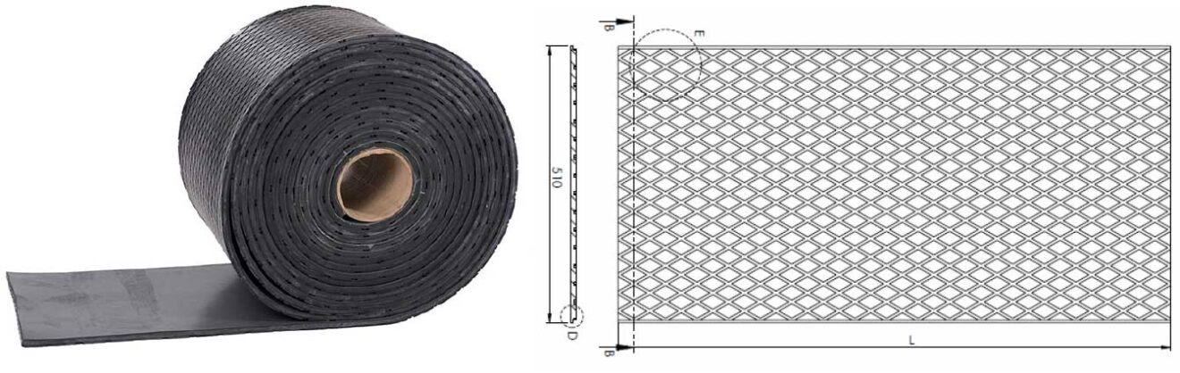 REXWRAP Diamond Pulley Lagging detail