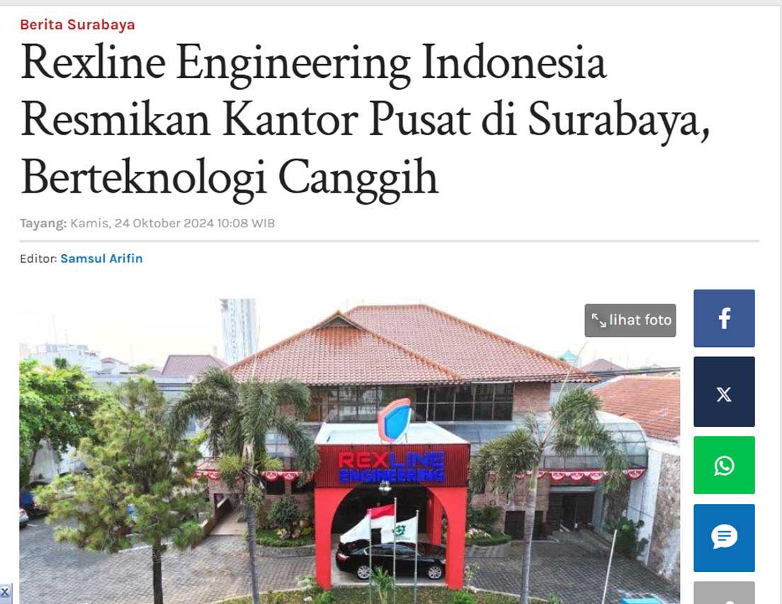 Rexline Engineering Indonesia Resmikan Kantor Pusat Di Surabaya, Berteknologi Canggih
