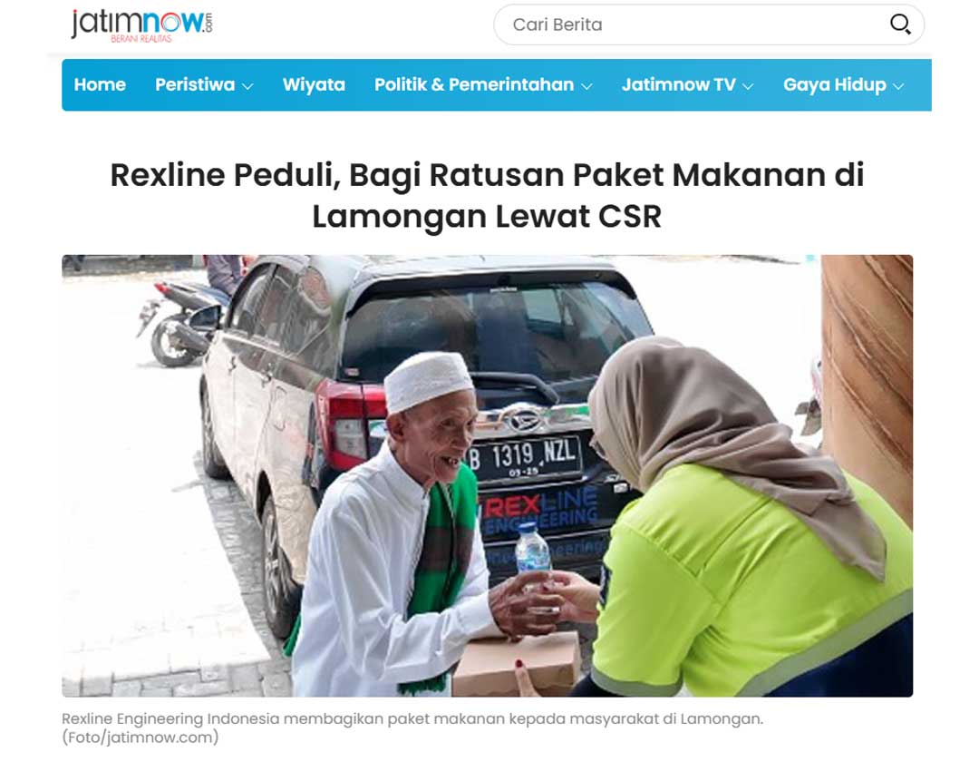 Rexline Peduli, Bagi Ratusan Paket Makanan di Lamongan Lewat CSR
